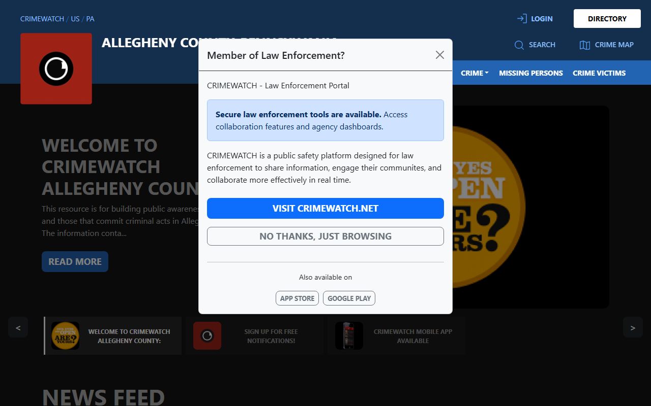 Allegheny County CRIMEWATCH agency posts related to booking photo searches